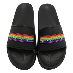 CALVIN KLEIN Men's Pride Logo Slide Sandal